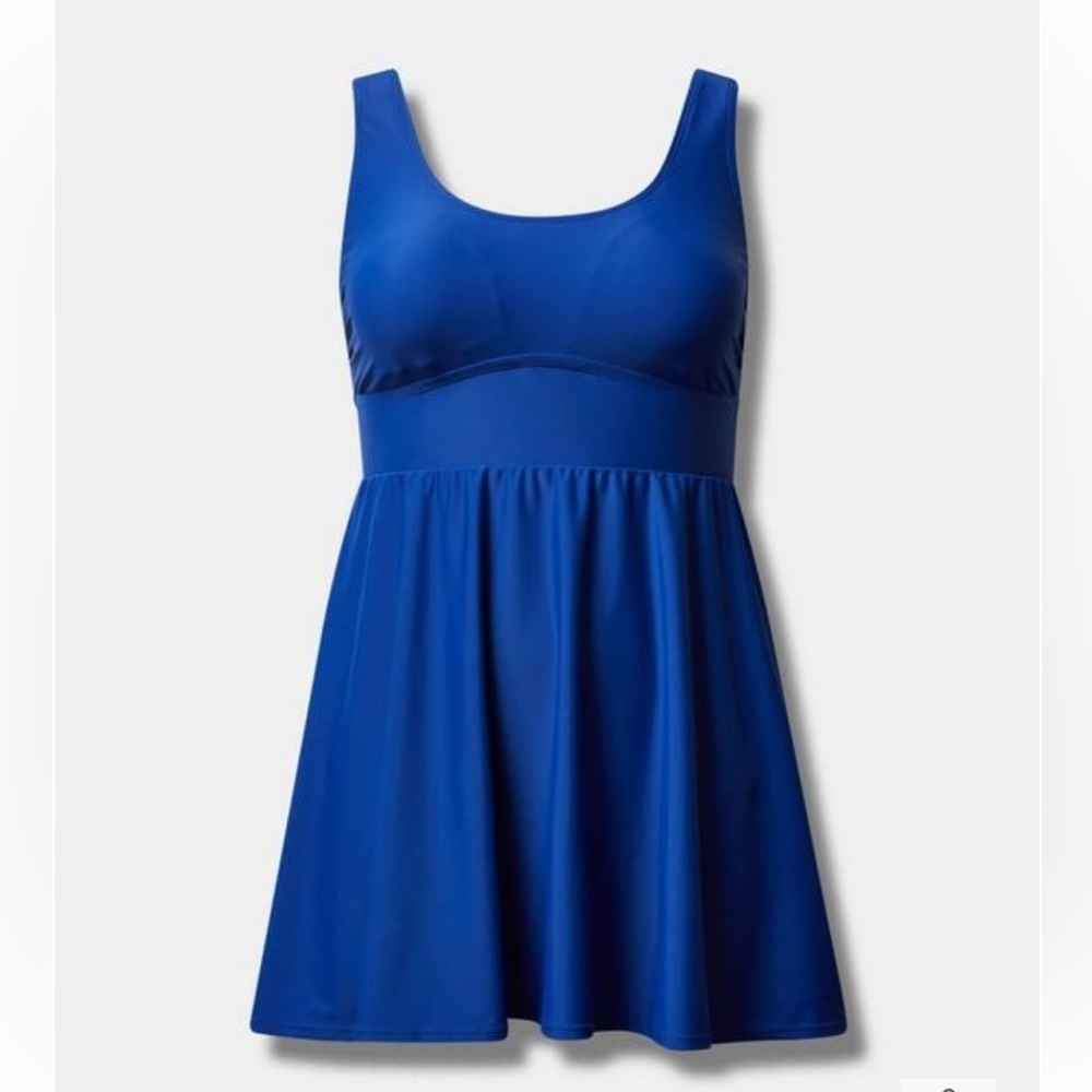 New!‎ Torrid sz 3 Wireless Long Length Scoop Swim Bathing Suit Dress 3X